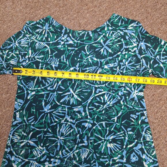 Iolani Palm Print Midi Dress Stretch Long Sleeve Multicolor Women's Size Large - Picture 7 of 10